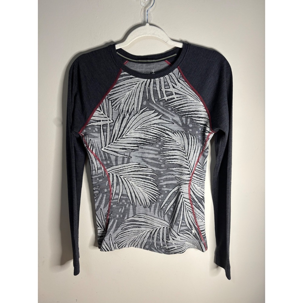 Smartwool Merino WoolGray Black Palm Leaf Jacquard base layer size S